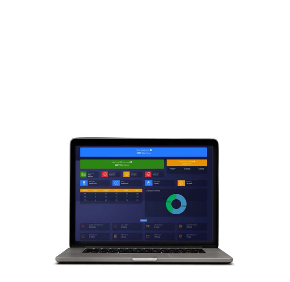 Dashboard screen of the ATM monitoring solution