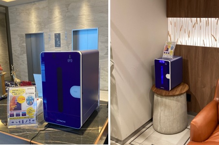 名鉄インのフロントやロビーで「コンパクトタイプUV-C除菌機」が稼働